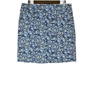 Talbots Women’s Blue Patterned Back Zip Pencil‎ Skirt Size 12